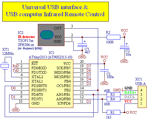 IgorPlugUSB с  микропроцессором AT90S2313-10